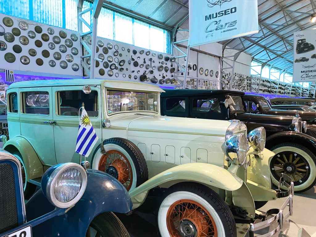 Old Model T cars in a car museum in Uruguay.