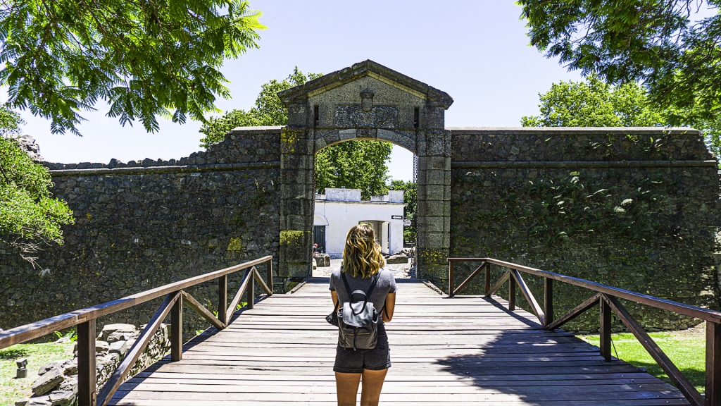 The ruins of an old fort wall gate in Colonia del Sacramento, Uruguay.