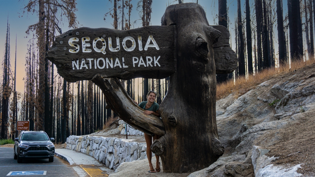Sequoia National Park entrance sign