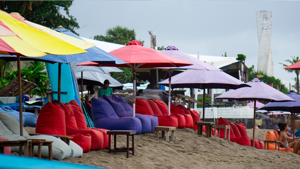 Canggu, Bali Beach Chairs and umbrellas