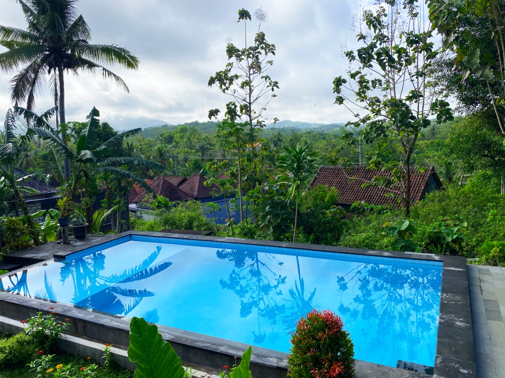 A swimming pool at a villa in Nusa Penida, a small island off of Bali, Indonesia.