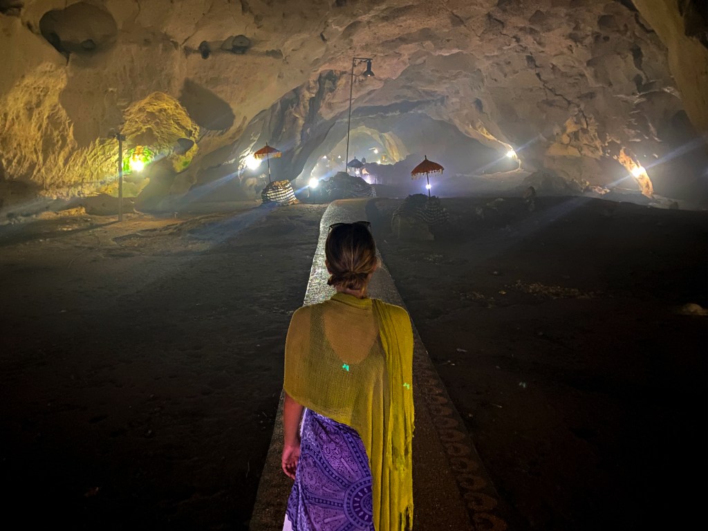 Pura Goa Giri Putri, a cave temple of Nusa Penida, a small island off of Bali, Indonesia. A Hindu temple that is inside of a large cave.