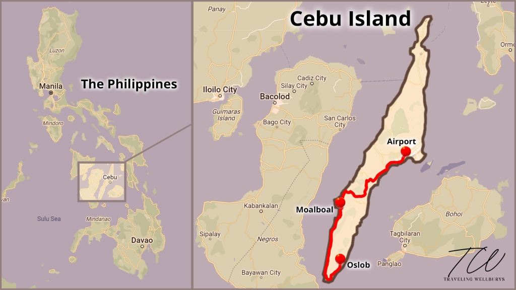 Cubu Island map of the Philippines.