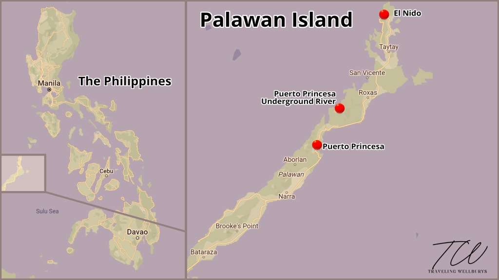 A map of Puerto Princesa, Palawan.
