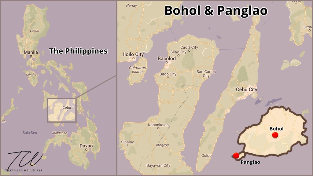 Bohol, Philippines map.