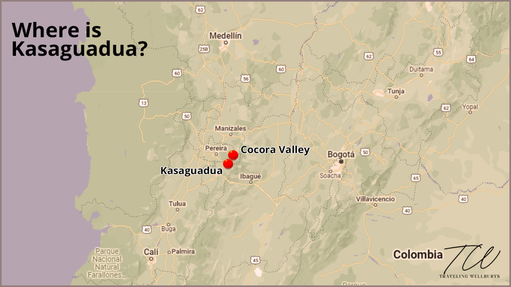 kasagudua map near cocora valley salento colombia