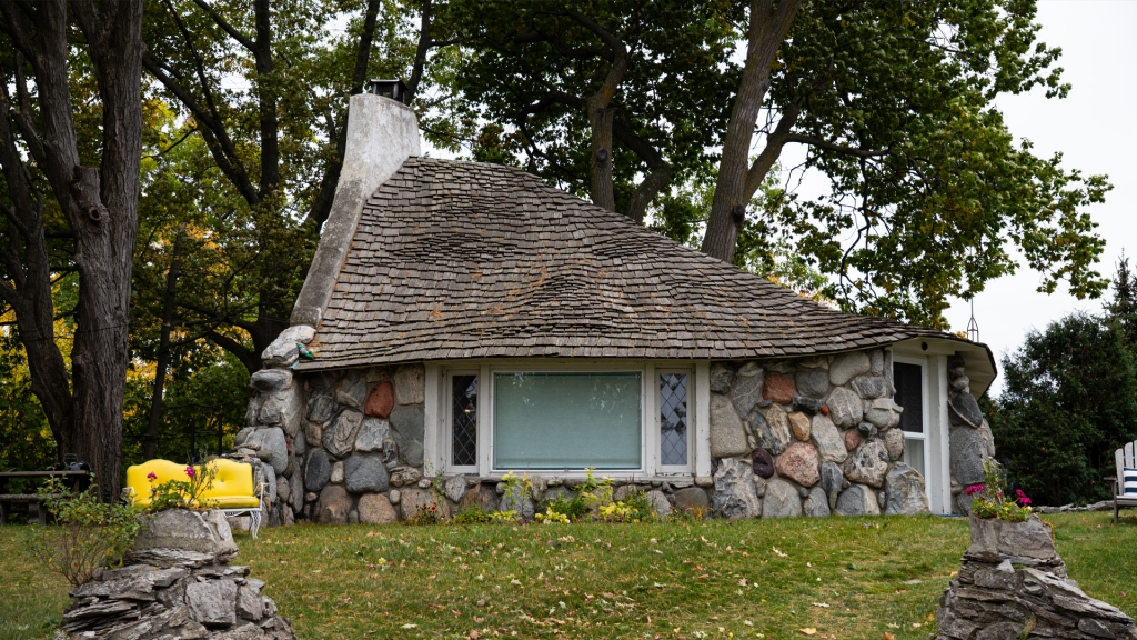 A Mushroom House in Charlevoix, Michigan.